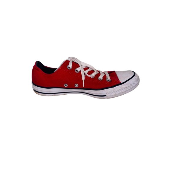 Converse Unisex Low Top Red Sneaker W8 M6 Canvas Casual Shoes School Girl Skater - Picture 7 of 11